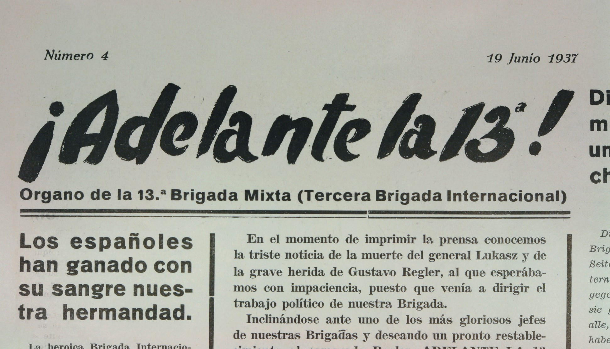 Adelante la 13ª : órgano de la 13ª Brigada Mixta