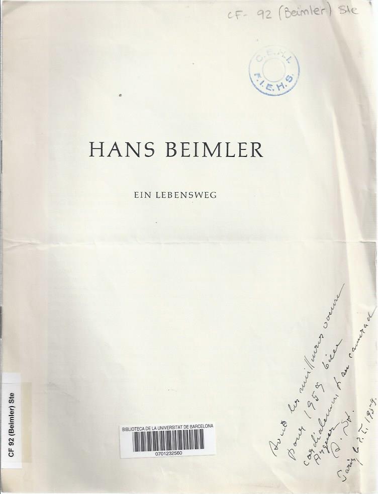 Hans Beimler : ein Lebensweg