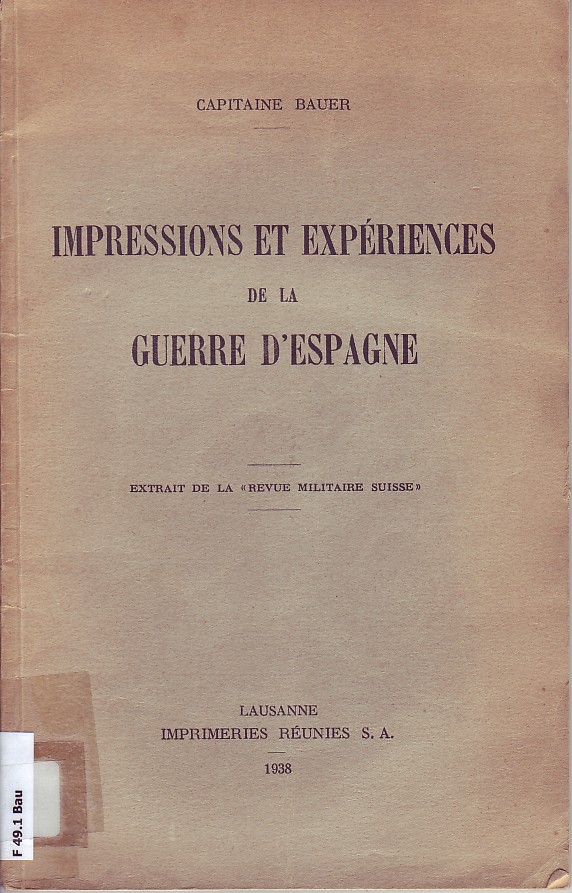 Impressions et expériences de la guerre d'Espagne