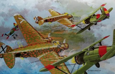 Font: ABELLAN GARCIA-MUÑOZ, Juan. Galería de aviones de la Guerra Civil española Combat entre Chatos i Savoia